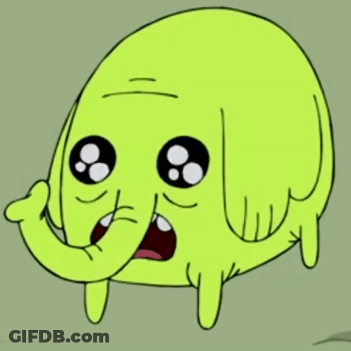 Yellow Elephant With Big Mouth GIF