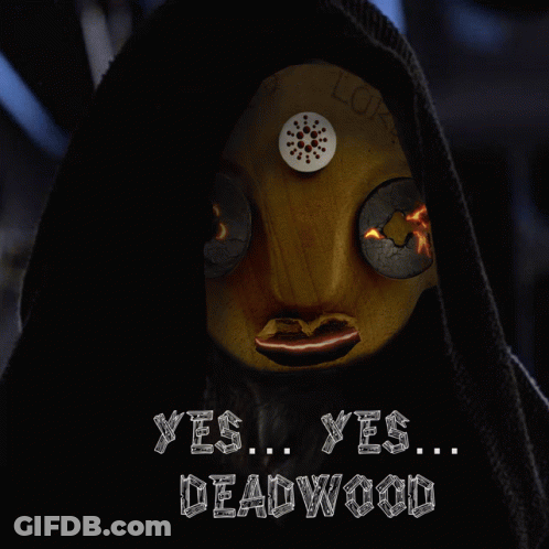 Yellow Face Saying Yes Yes Deadwood GIF