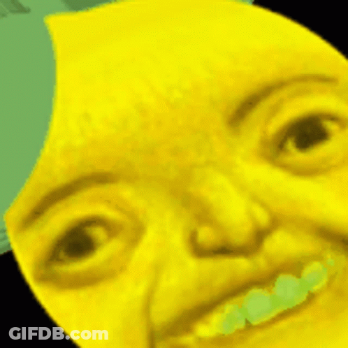 Yellow Face With Green Teeth And Smile GIF