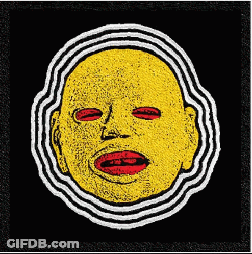 Yellow Face With Red Eyes GIF