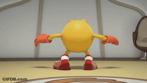 Yellow Faced Cartoon With Orange Limbs GIF