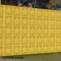 Yellow Fence With Stars GIF