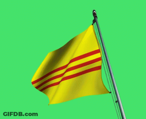 Yellow Flag With Red Stripes GIF