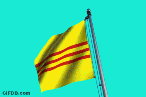 Yellow Flag With Red Stripes Flying GIF
