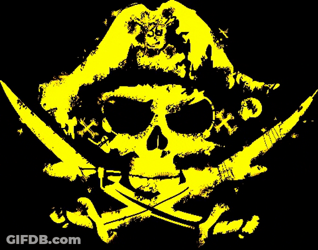 Yellow Flashing Jolly Roger GIF