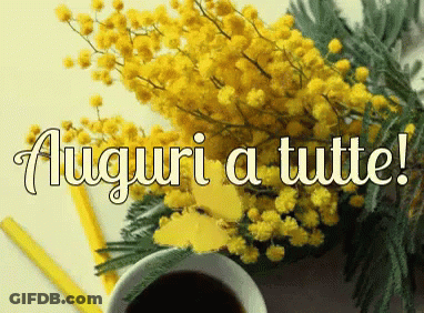 Yellow Flower Bouquet Auguri A Tutte GIF