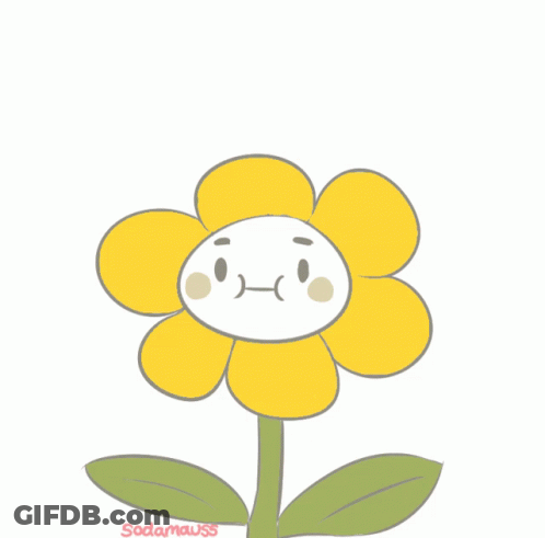 Yellow Flower Face With Sodamauss GIF