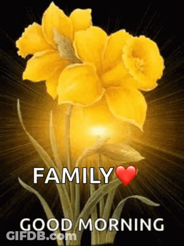 Yellow Flower Family Good Morning GIF