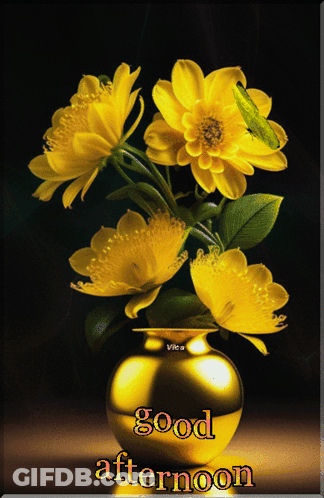 Yellow Flowers Saying Good Afternoon GIF