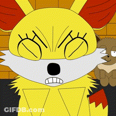Yellow Fox With Red Tail GIF