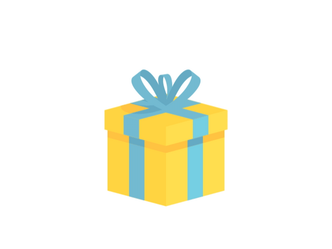 Yellow Gift Box Exploded GIF