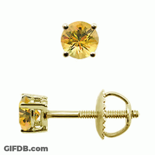 Yellow Gold Stud Earrings GIF