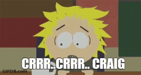 Yellow Hair Cartoon Character Saying Crrr.Crrr.Craig GIF