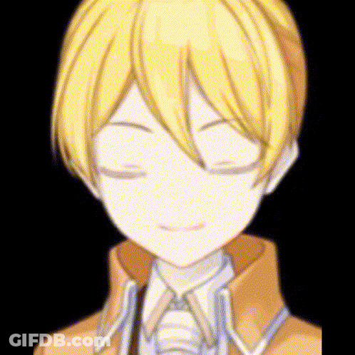 Yellow-Haired Anime Character Eyes Closed GIF