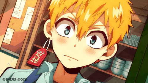 Yellow Haired Anime Character With Red Tag GIF