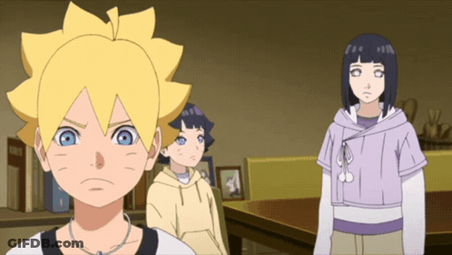 Yellow-Haired Boy With Blue Eyes Beside Two Girls GIF