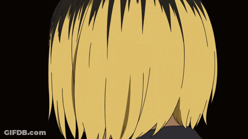 Yellow Haired Person On Black Background GIF