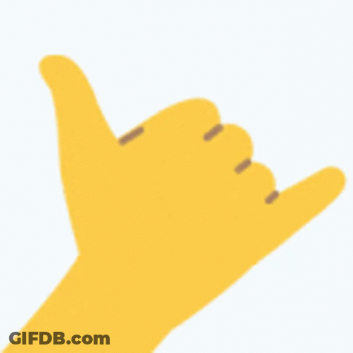 Yellow Hand Making Hang Loose Gesture GIF