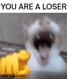 Yellow Hand Pointing At White Cat GIF