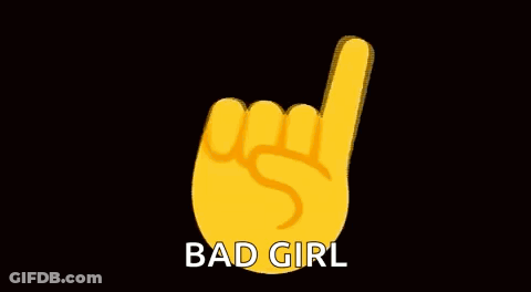 Yellow Hand Rock And Roll Sign Bad Girl GIF