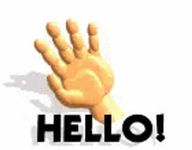 Yellow Hand Waving Hello GIF