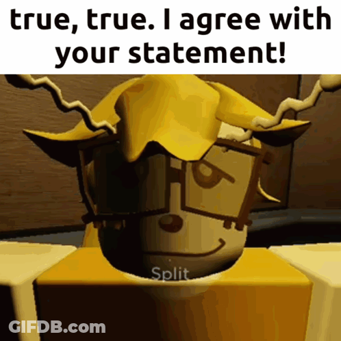 Yellow Hat Glasses True True I Agree Split GIF