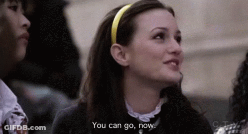 Yellow Headband Woman Saying You Can Go Now GIF