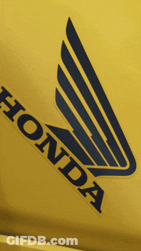 Yellow Honda Logo With Blue Wing GIF