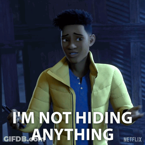 Yellow Jacket Man Says I'm Not Hiding Anything GIF