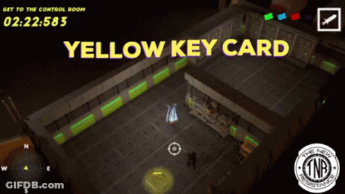 Yellow Key Card Displayed On Screen GIF