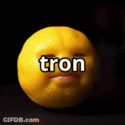 Yellow Lemon Face With Tron GIF
