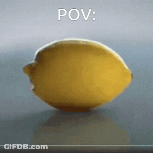 Yellow Lemon Sitting POV GIF