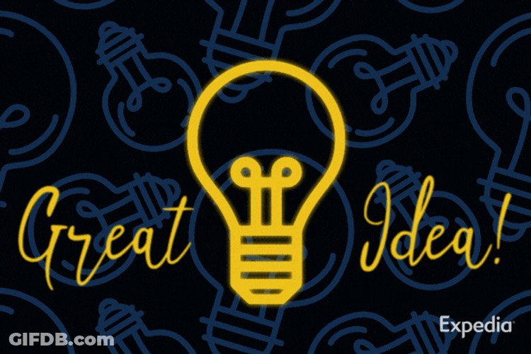 Yellow Light Bulb Great Idea GIF