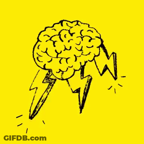 Yellow Lightning Brainstorming Art GIF