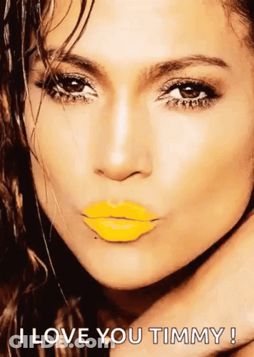 Yellow Lips Jlo I Love You Timmy GIF