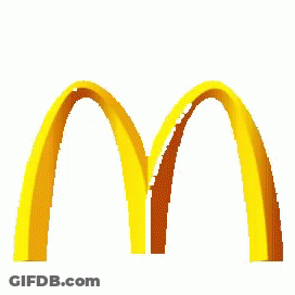 Yellow McDonald's Logo With Brown Border GIF