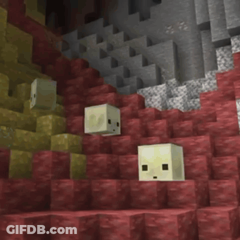 Yellow Minecraft Cube With Face GIF