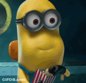 Yellow Minion Holding Popcorn GIF