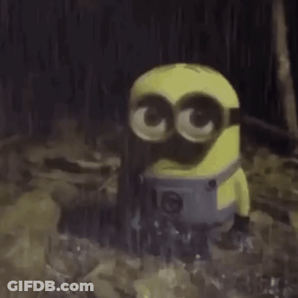 Yellow Minion Standing In Dirt GIF