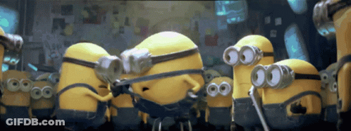 Yellow Minions With Goggles GIF