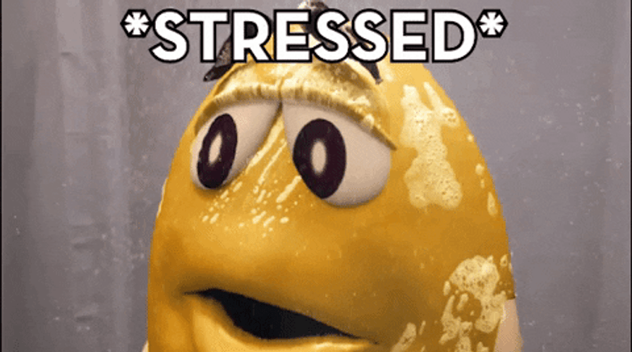 Yellow MMS Chocolate Stressed GIF