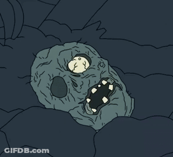 Yellow Monster With Red Monster Behind GIF