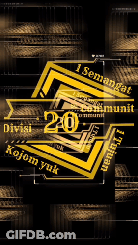 Yellow Number 20 On Black Background GIF