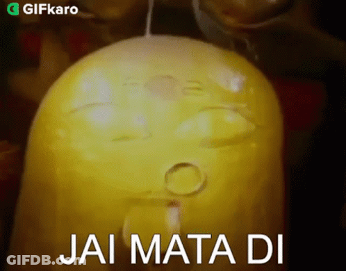 Yellow Object Saying Jai Mata Di GIF