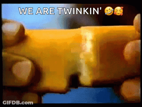 Yellow Object Saying We Are Twinkin GIF