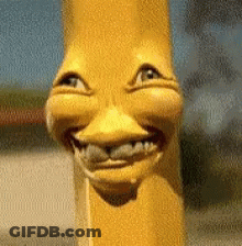 Yellow Object With Funny Face GIF