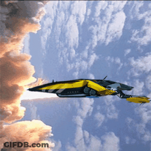 Yellow Opal Jet Take Off GIF