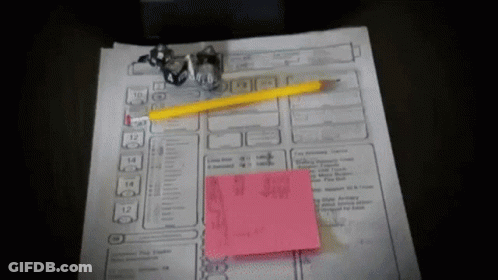 Yellow Pencil And Pink Sticky Note On Paper GIF