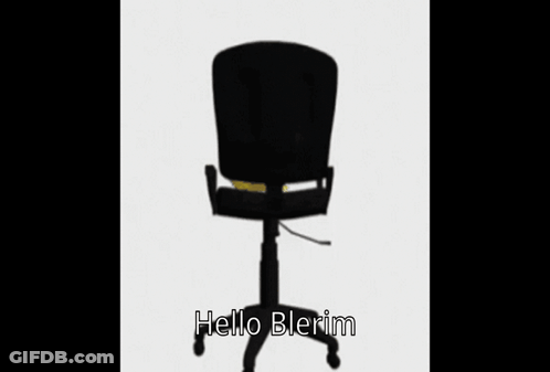 Yellow Pikachu Sitting On Black Chair Saying Hello Blerim GIF