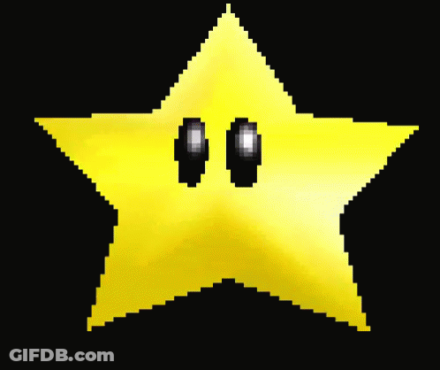 Yellow Pixel Art Star With Two Black Eyes GIF